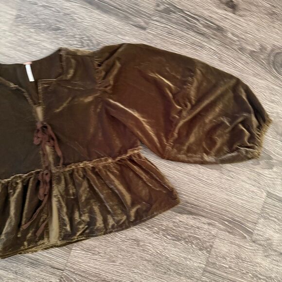 Free People Brunch Babe Velvet Blouse - Picture 4 of 7